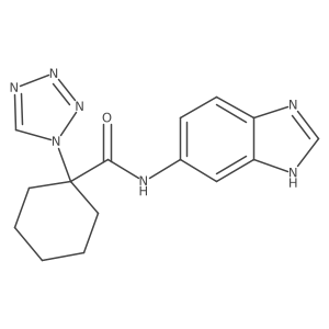 N-(1H-benzimidazol-6-yl)-1-(1H-tetrazol-1-yl)cyclohexanecarboxamide结构式