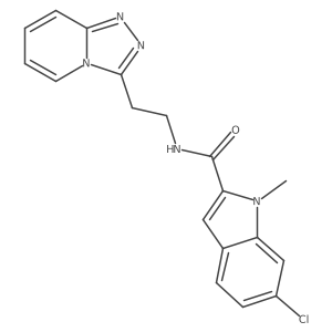 6-chloro-1-methyl-N-[2-([1,2,4]triazolo[4,3-a]pyridin-3-yl)ethyl]-1H-indole-2-carboxamide结构式