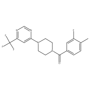 4-[4-(3-Fluoro-4-methylbenzoyl)piperazin-1-yl]-6-(trifluoromethyl)pyrimidine Structure