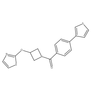 (3-(Thiazol-2-yloxy)azetidin-1-yl)(4-(thiophen-3-yl)phenyl)methanone结构式