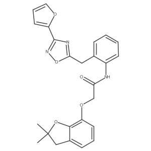 2-((2,2-dimethyl-2,3-dihydrobenzofuran-7-yl)oxy)-N-(2-((3-(furan-2-yl)-1,2,4-oxadiazol-5-yl)methyl)phenyl)acetamide结构式