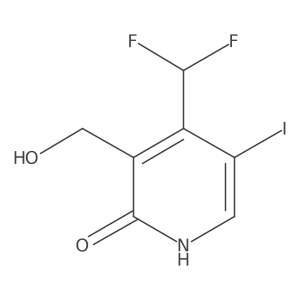 4-(Difluoromethyl)-3-(hydroxymethyl)-5-iodopyridin-2-ol结构式