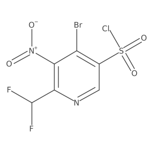 4-bromo-6-(difluoromethyl)-5-nitro-pyridine-3-sulfonyl chloride结构式