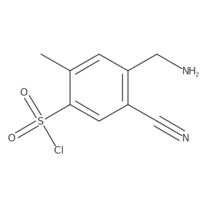 4-(Aminomethyl)-5-cyano-2-methylbenzene-1-sulfonyl chloride Structure