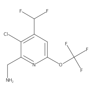 2-(Aminomethyl)-3-chloro-4-(difluoromethyl)-6-(trifluoromethoxy)pyridine结构式