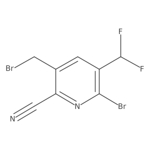 6-Bromo-3-(bromomethyl)-5-(difluoromethyl)picolinonitrile Structure