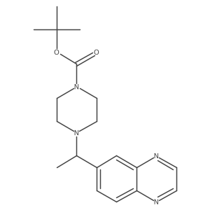 Tert-butyl 4-(1-quinoxalin-6-ylethyl)piperazine-1-carboxylate结构式