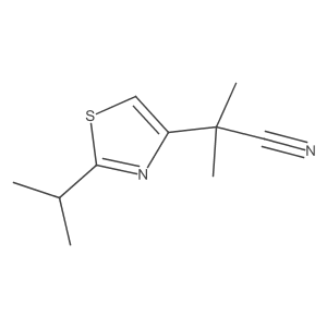 2-Methyl-2-[2-(propan-2-yl)-1,3-thiazol-4-yl]propanenitrile结构式