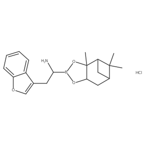 (R)-2-(Benzofuran-3-yl)-1-((3aS,4S,6S,7aR)-3a,5,5-trimethylhexahydro-4,6-methanobenzo[d][1,3,2]dioxaborol-2-yl)ethanamine hydrochloride Structure