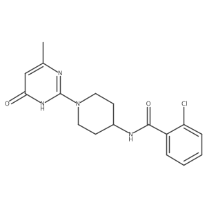 2-chloro-N-(1-(4-methyl-6-oxo-1,6-dihydropyrimidin-2-yl)piperidin-4-yl)benzamide Structure