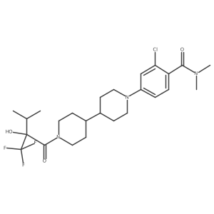 2-chloro-4-[4-[1-[(2R)-2-hydroxy-3-methyl-2-(trifluoromethyl)butanoyl]-4-piperidyl]-1-piperidyl]-N,N-dimethyl-benzamide结构式