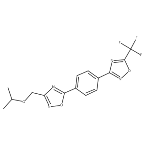 3-[(Propan-2-yloxy)methyl]-5-{4-[5-(trifluoromethyl)-1,2,4-oxadiazol-3-yl]phenyl}-1,2,4-oxadiazole Structure