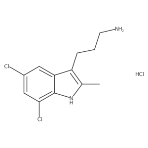 3-(5,7-Dichloro-2-methyl-1H-indol-3-yl)propan-1-amine hydrochloride结构式