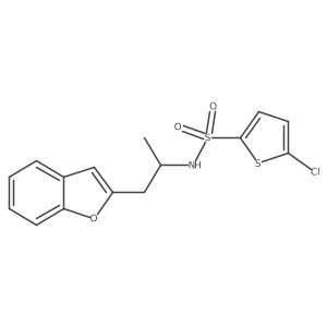 N-(1-(benzofuran-2-yl)propan-2-yl)-5-chlorothiophene-2-sulfonamide结构式