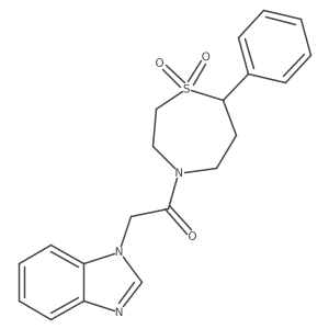 2-(1H-benzo[d]imidazol-1-yl)-1-(1,1-dioxido-7-phenyl-1,4-thiazepan-4-yl)ethanone结构式