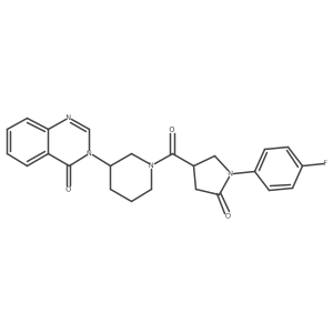 3-(1-(1-(4-fluorophenyl)-5-oxopyrrolidine-3-carbonyl)piperidin-3-yl)quinazolin-4(3H)-one结构式
