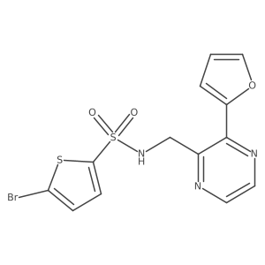 5-bromo-N-((3-(furan-2-yl)pyrazin-2-yl)methyl)thiophene-2-sulfonamide Structure