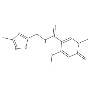 4-methoxy-1-methyl-N-((3-methyl-1,2,4-oxadiazol-5-yl)methyl)-6-oxo-1,6-dihydropyridine-3-carboxamide Structure
