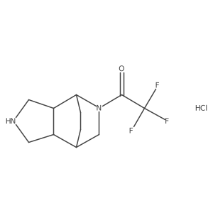 1-{4,8-Diazatricyclo[5.2.2.0,2,6]undecan-8-yl}-2,2,2-trifluoroethan-1-one hydrochloride Structure
