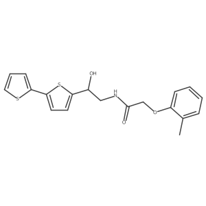 N-(2-{[2,2'-bithiophene]-5-yl}-2-hydroxyethyl)-2-(2-methylphenoxy)acetamide结构式