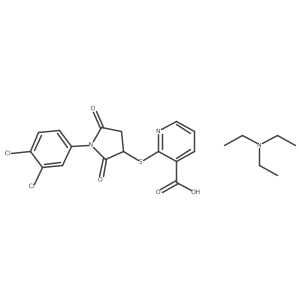 2-{[1-(3,4-Dichlorophenyl)-2,5-dioxopyrrolidin-3-yl]thio}nicotinic acid, Triethylamine (1:1) Structure