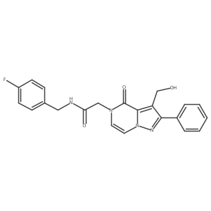 N-[(4-fluorophenyl)methyl]-2-[3-(hydroxymethyl)-4-oxo-2-phenyl-4H,5H-pyrazolo[1,5-a]pyrazin-5-yl]acetamide结构式