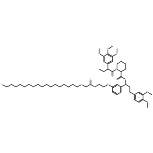 (R)-1-(3-(2-(2-((10-((6-Chlorohexyl)oxy)decyl)oxy)acetamido)ethoxy)phenyl)-3-(3,4-dimethoxyphenyl)propyl (S)-1-((S)-2-(3,4,5-trimethoxyphenyl)butanoyl)piperidine-2-carboxylate结构式