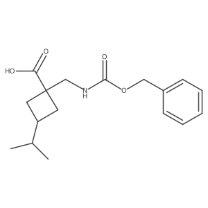 1-({[(Benzyloxy)carbonyl]amino}methyl)-3-(propan-2-yl)cyclobutane-1-carboxylic acid结构式
