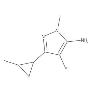 4-fluoro-1-methyl-3-(2-methylcyclopropyl)-1H-pyrazol-5-amine结构式