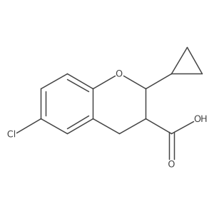 6-chloro-2-cyclopropyl-3,4-dihydro-2H-1-benzopyran-3-carboxylic acid结构式