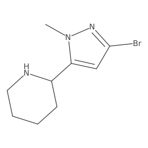2-(3-bromo-1-methyl-1H-pyrazol-5-yl)piperidine结构式