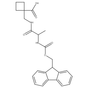 1-{[(2R)-2-({[(9H-fluoren-9-yl)methoxy]carbonyl}amino)propanamido]methyl}cyclobutane-1-carboxylic acid结构式