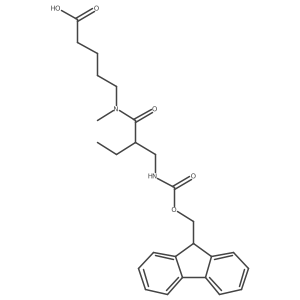 5-{2-[({[(9H-fluoren-9-yl)methoxy]carbonyl}amino)methyl]-N-methylbutanamido}pentanoic acid结构式