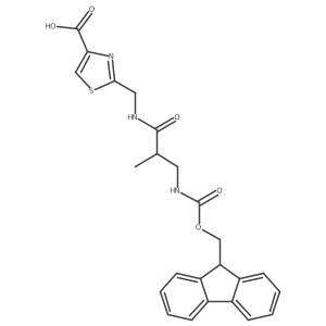 2-{[3-({[(9H-fluoren-9-yl)methoxy]carbonyl}amino)-2-methylpropanamido]methyl}-1,3-thiazole-4-carboxylic acid Structure