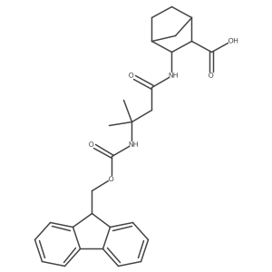 3-[3-({[(9H-fluoren-9-yl)methoxy]carbonyl}amino)-3-methylbutanamido]bicyclo[2.2.1]heptane-2-carboxylic acid结构式