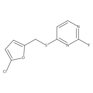 4-{[(5-Chlorofuran-2-yl)methyl]sulfanyl}-2-fluoropyrimidine Structure