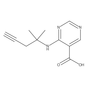 4-[(2-Methylpent-4-yn-2-yl)amino]pyrimidine-5-carboxylic acid结构式