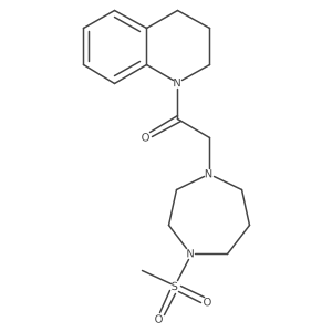 CS(=O)(=O)N1CCCN(CC(=O)N2CCCc3ccccc32)CC1结构式