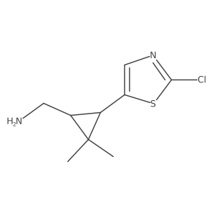rac-[(1R,3R)-3-(2-chloro-1,3-thiazol-5-yl)-2,2-dimethylcyclopropyl]methanamine结构式