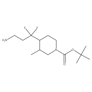 Tert-butyl 4-(3-amino-1,1-difluoropropyl)-3-methylpiperidine-1-carboxylate结构式