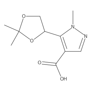 5-(2,2-dimethyl-1,3-dioxolan-4-yl)-1-methyl-1H-pyrazole-4-carboxylic acid Structure