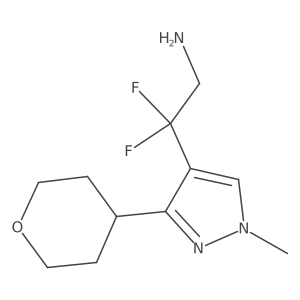 2,2-difluoro-2-[1-methyl-3-(oxan-4-yl)-1H-pyrazol-4-yl]ethan-1-amine结构式