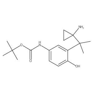 tert-butyl N-{3-[2-(1-aminocyclopropyl)propan-2-yl]-4-hydroxyphenyl}carbamate结构式
