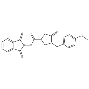 1,3-dioxo-2,3-dihydro-1H-isoindol-2-yl 1-[(4-methoxyphenyl)methyl]-5-oxopyrrolidine-3-carboxylate Structure