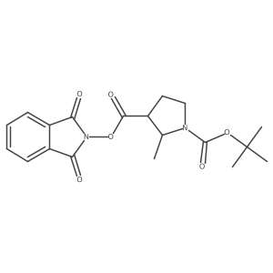 1-tert-butyl 3-(1,3-dioxo-2,3-dihydro-1H-isoindol-2-yl) 2-methylpyrrolidine-1,3-dicarboxylate结构式