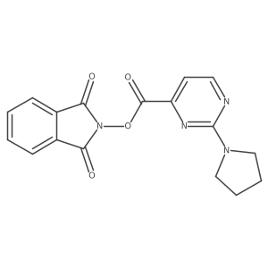 1,3-dioxo-2,3-dihydro-1H-isoindol-2-yl 2-(pyrrolidin-1-yl)pyrimidine-4-carboxylate结构式