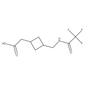 2-{3-[(Trifluoroacetamido)methyl]cyclobutyl}acetic acid Structure