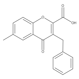 6-Methyl-4-oxo-3-(phenylmethyl)-4H-1-benzopyran-2-carboxylic acid结构式