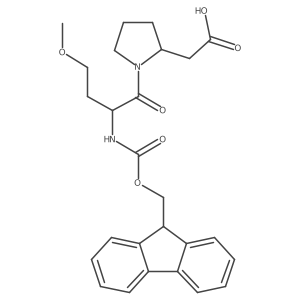 2-[(2R)-1-[2-({[(9H-fluoren-9-yl)methoxy]carbonyl}amino)-4-methoxybutanoyl]pyrrolidin-2-yl]acetic acid结构式