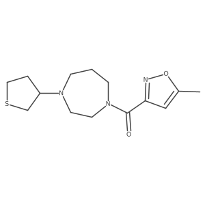 (5-Methylisoxazol-3-yl)(4-(tetrahydrothiophen-3-yl)-1,4-diazepan-1-yl)methanone结构式